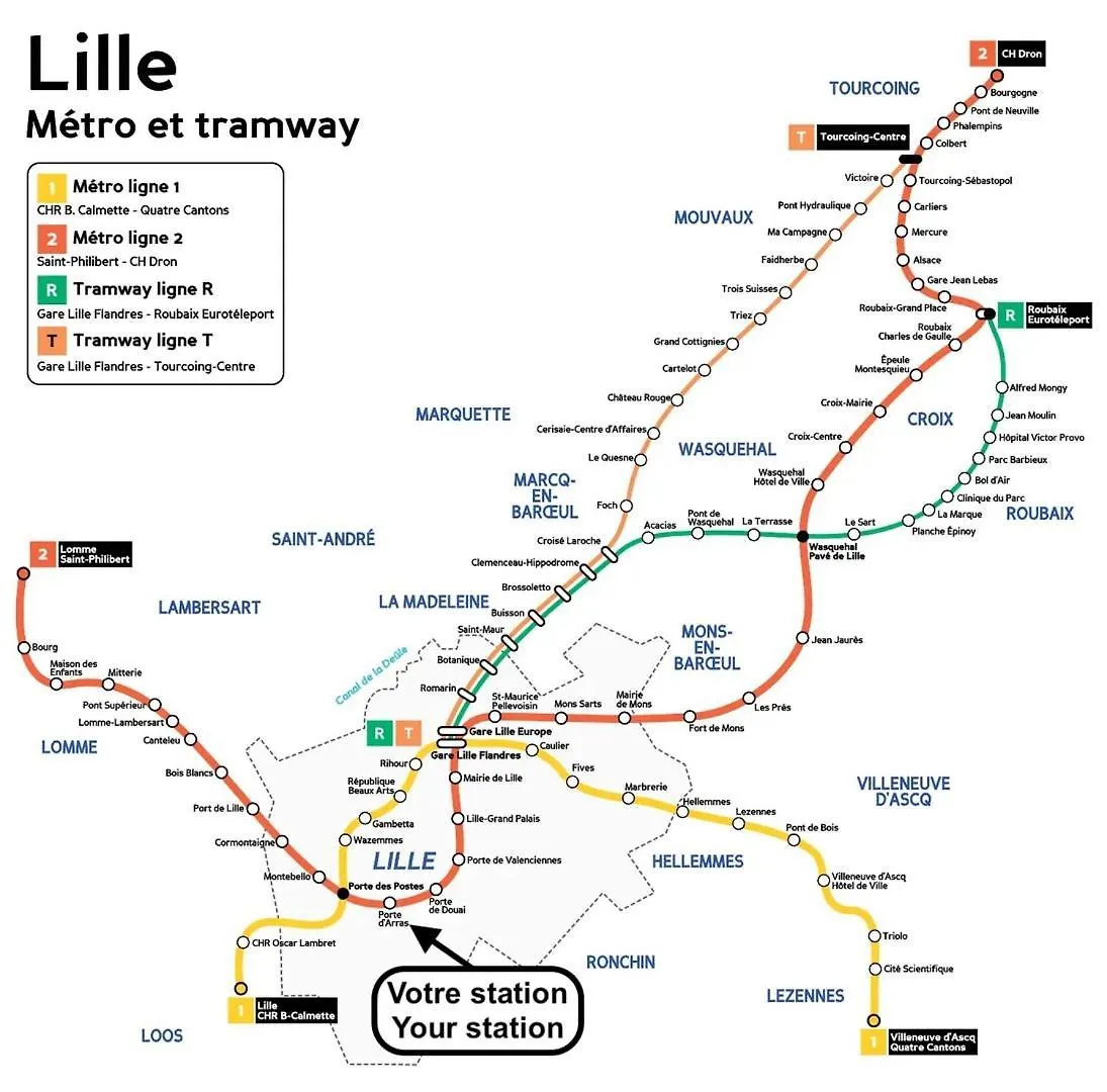 Maison 2 Chambres Avec Petite Cour, Proche Metro Lilla Francia